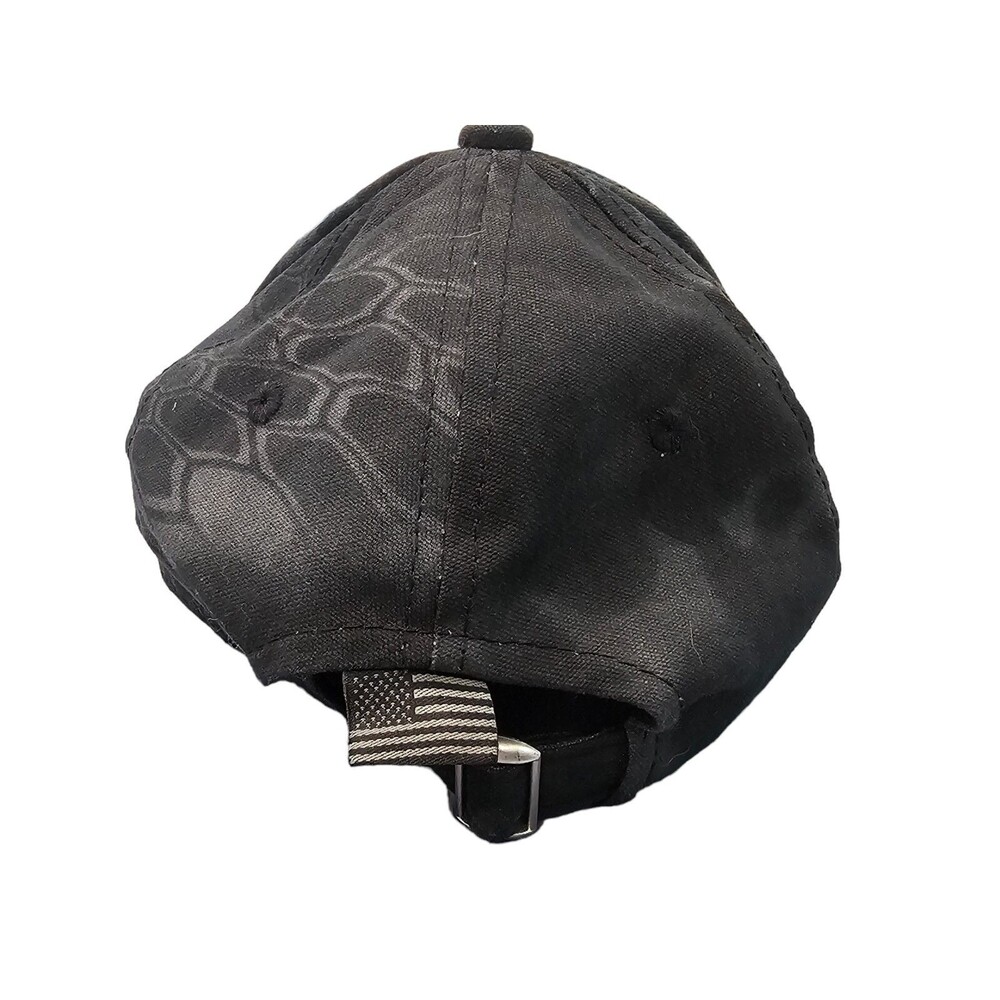 Kryptek Veteran Embroidered Flag Hat Adjustable Black - Picture 4 of 10